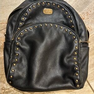 Michael Kors Black Textured Bag with Gold studs